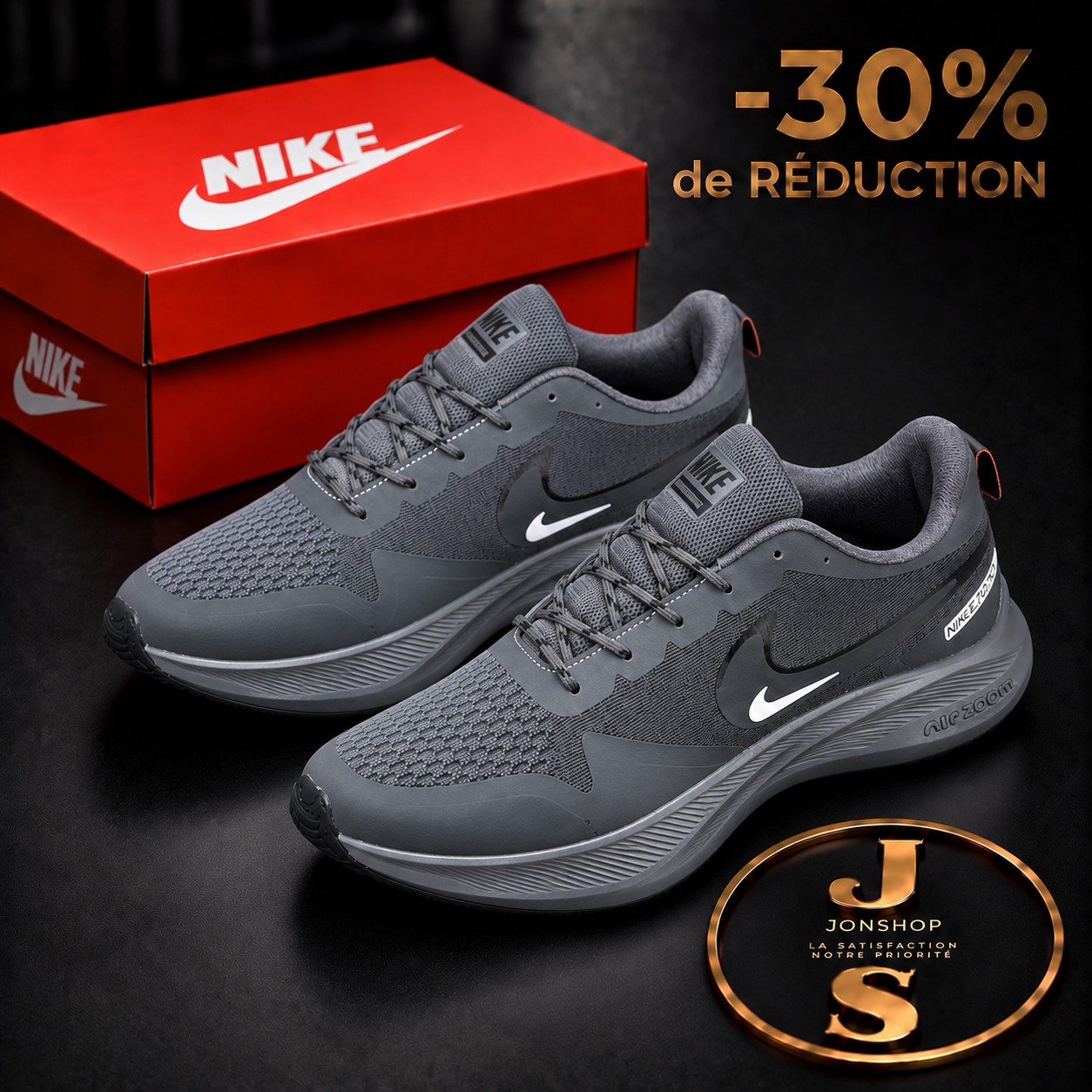 Photo supplémentaire de Chaussure Nike Sport – Noir & Gris
