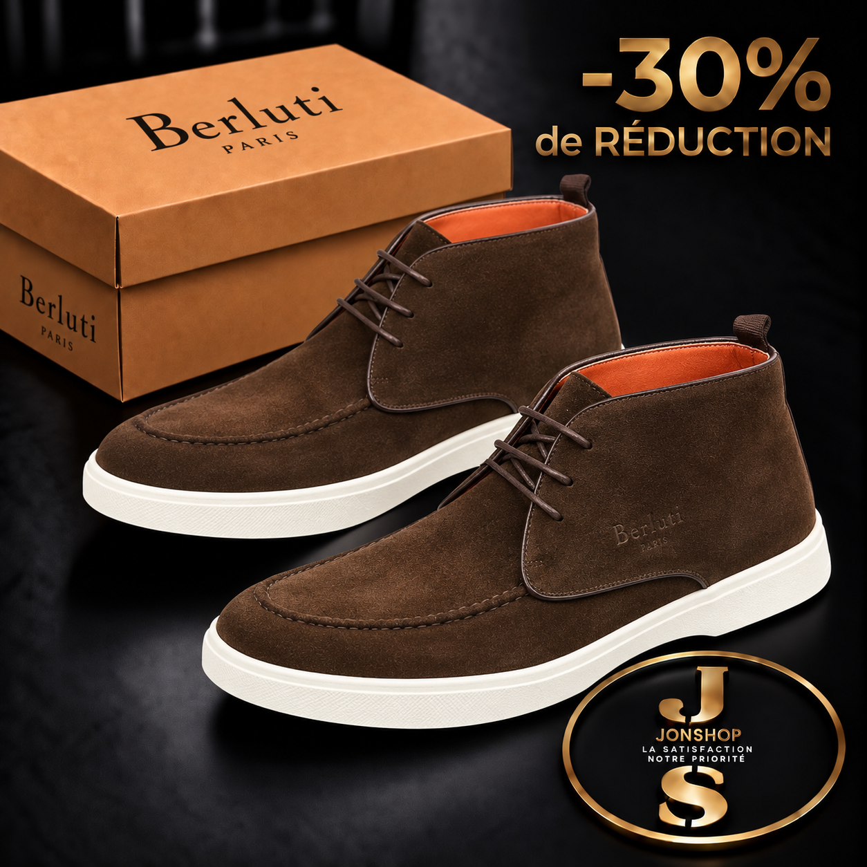 Photo supplémentaire de Chukka Daim Premium – Bleu Marine & Noir